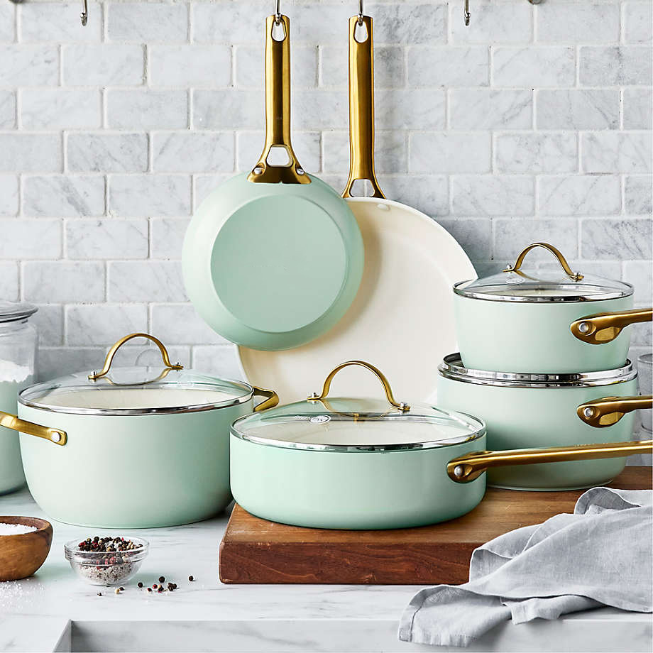 Utenzo Home 7-Piece Silt Green Non-Stick Ceramic Cookware - Image 2